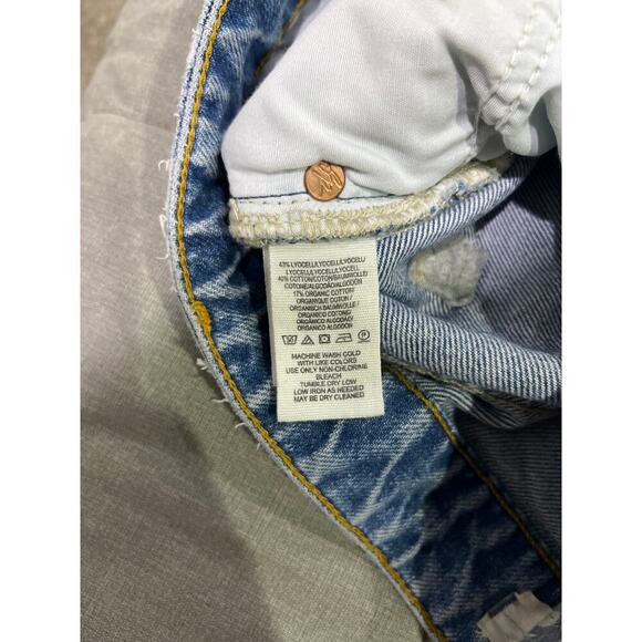 Free People We The Free Ranger Wide Leg Cropped Ripped Jeans, Sky Sz 26 - Picture 5 of 8